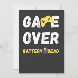 Convite Funny Game Over Battery Dead Art