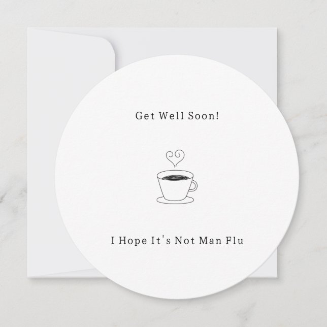 Convite Funny Get Well Soon Man Flu Card (Frente)