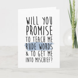 Convite funny godmother / godfather / godparents card
