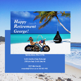 Convite Funny Happy Retirement Party - Motociclista Biker