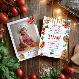 Convite Funny Holy Cannoli little meatball 2nd birthday