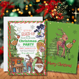 Convite Funny Let's Get Elfed Up Christmas Party