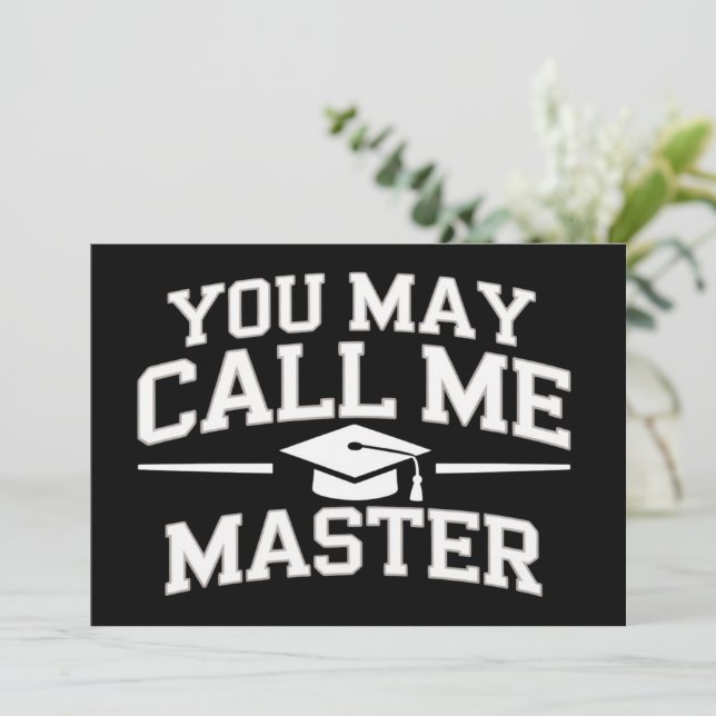 Convite Funny Masters Degree MBA Education Graduation (Em pé/Frente)