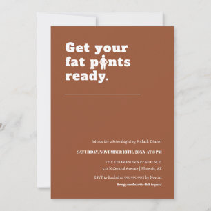Convite Funny Modern Terracotta Festa de Janto de Ação de 