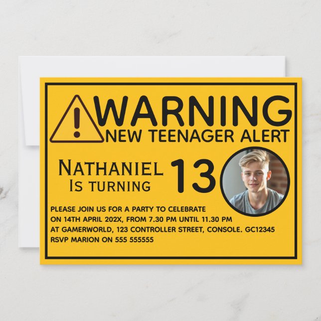 Convite Funny New teenager 13th Birthday Invitation (Frente)