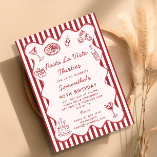 Convite Funny Pasta La Vista Jante italiano aniversário de