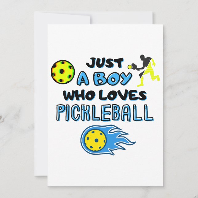 Convite Funny Pickleball Player Just A Boy Who Loves Pickl (Frente)
