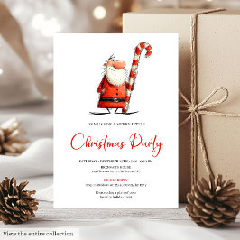 Convite Funny Quirky Santa Hand-Lettered Party Invite