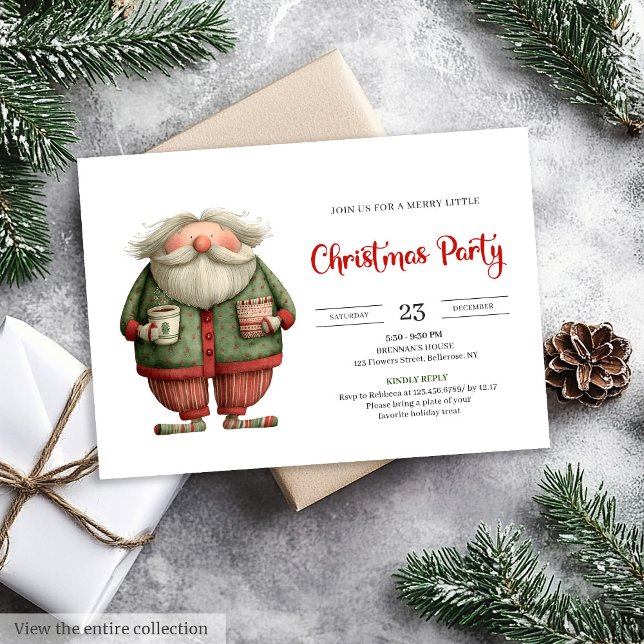 Convite Funny Santa Claus Editable Office Celebration  (Funny Santa Claus Editable Office Celebration Invite

)