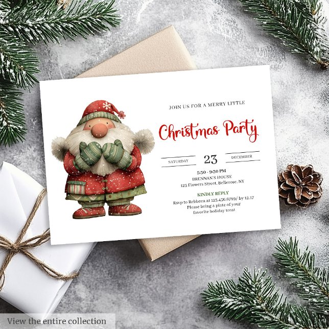 Convite Funny Santa Claus Playful Editable Digital Party  (Funny Santa Claus Playful Editable Digital Party Invite

)