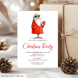 Convite Funny Santa Custom Holiday Cocktail Invitation