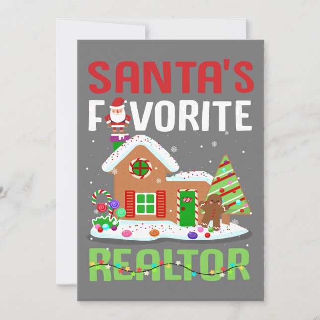 Convite Funny Santa's Favorite Realtor Estate Agent Xmas (Frente)