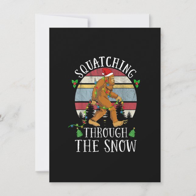 Convite Funny Sasquatch Christmas Squatching Bigfoot Xmas  (Frente)