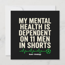 Convite Funny Soccer Fan Mental Health Heartbeat Graphic 