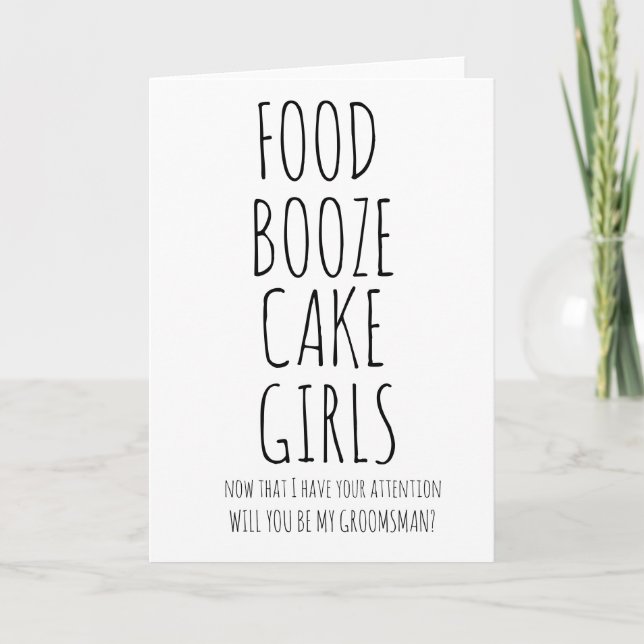 CONVITE FUNNY USHER CARD GROOMSMAN BEST MAN WEDDING (Frente)