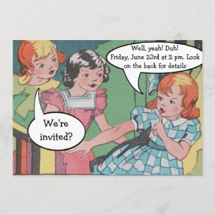 Convite Funny Vintage Retro Cartoon