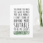 Convite funny will you be my godparents card<br><div class="desc">funny will you be my godparents card</div>