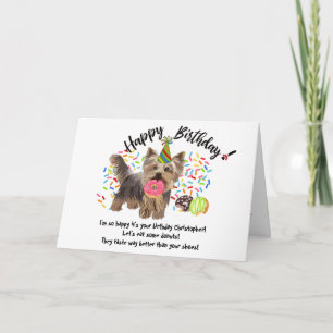 Convite Funny Yorkshire Terrier Pet Dog Birthday Card