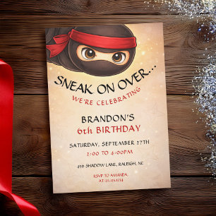 Convite Furtivamente Sobre o Aniversário das Criança Ninja