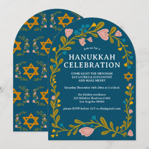 Convite FUSÃO Floral Fora DO PARTIDO HANUKKAH