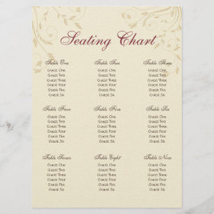 Convite Fuschia Daffodils e Wheat Seating Chart