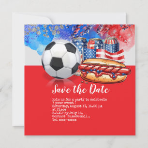 Convite Futebol 4 de Julho Dia da Independência América