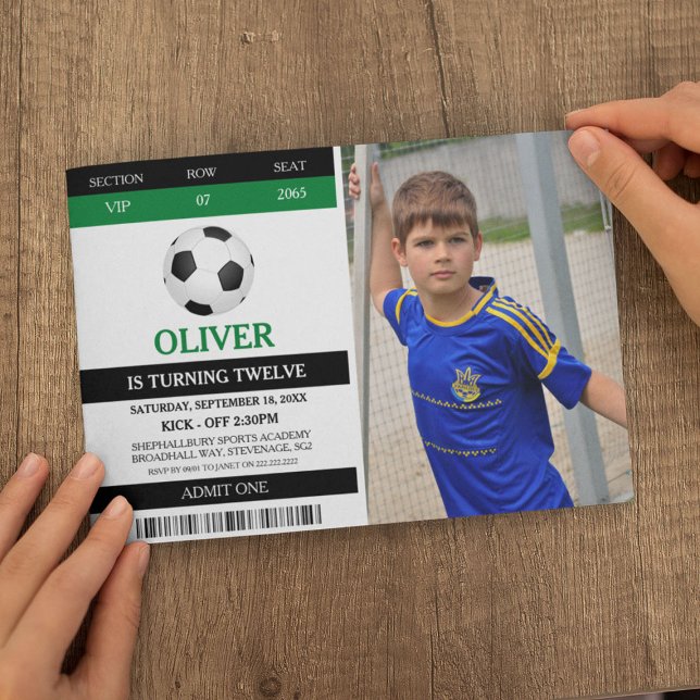 Convite Futebol Admit One Photo Festa de aniversário (Criador carregado)