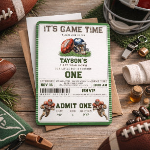 Convite Futebol Americano Primeiro Ano Down Aniversário de