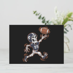 Convite Futebol americano Skeleton Halloween