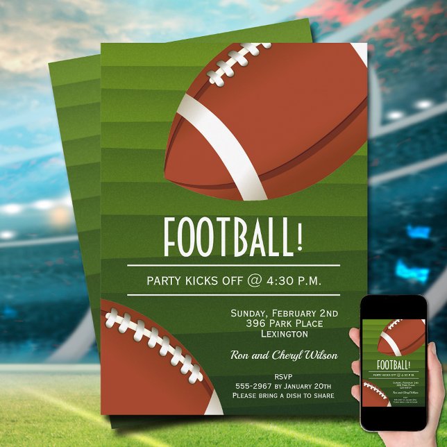 Convite Futebol Bowl Game (Order as an INSTANT DOWNLOAD to send digitally or order PRINTED invitations or both!)