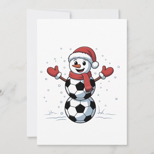 Convite Futebol de Boneco de Neve Natal Papai Noel Beisebo (Frente)