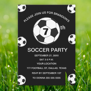 Convite Futebol de Festa de aniversário 7 nos Black Boys E