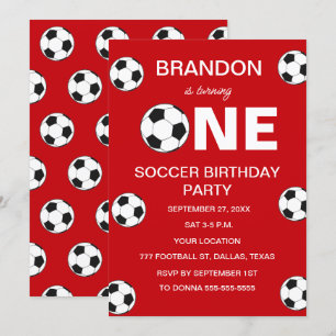 Convite Futebol de primeiro aniversario Red Boys Esporte