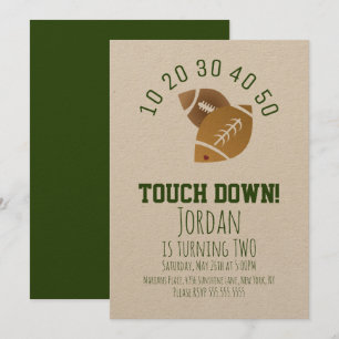 Convite Futebol Esporte TouchDown Tailgating Aniversário K