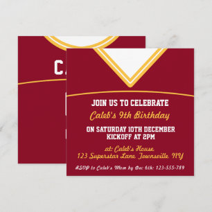 Convite Futebol Jersey Themed Party Invite Modelo, LAX