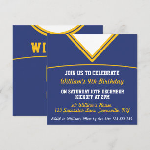 Convite Futebol Jersey Themed Party Invite Modelo, LAX