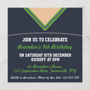 Convite Futebol Jersey Themed Party Invite Modelo, LAX