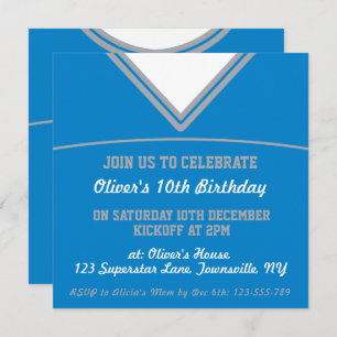 Convite Futebol Jersey Themed Party Invite Modelo, LAX