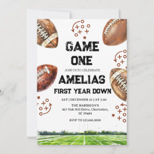Convite Futebol Jogo de Aniversário de 1º Esportes America
