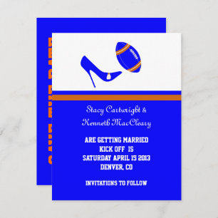 Convite Futebol Real Azul e Laranja Salva Data