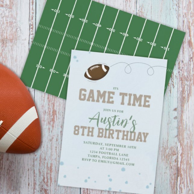 Convite Futebol simples do jogo da festa de aniversário (Criador carregado)