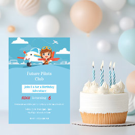 Convite Future Pilot Airplane Adventure Birthday