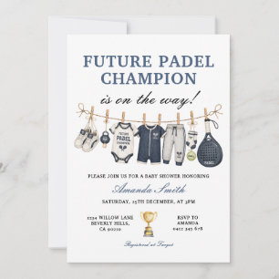 Convite Futuro Campeão de Padel Roupa de Bebê Churrasco de