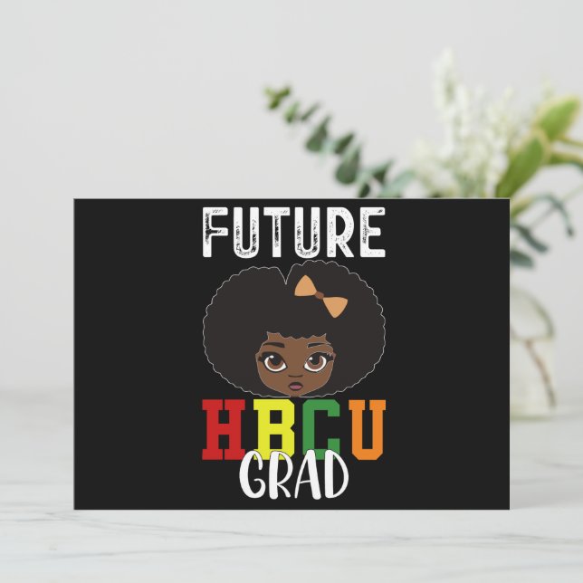 Convite Futuro Graduada de HBCU Garota Graduação Faculdade (Em pé/Frente)