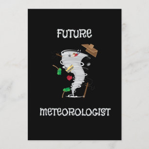 Convite Futuro Meteorologista Engraçado Tornado e Furacã