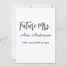 Futuro nome da sra noiva roxo cinza