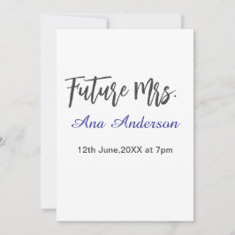 Convite Futuro sobrenome da sra noiva roxo cinza nome da