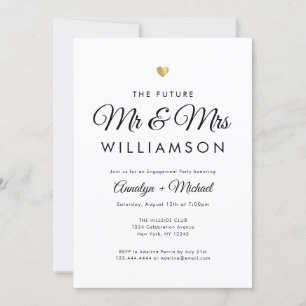 Convite Futuro Sr. e Sra. Rosa Festa de noivado Dourada