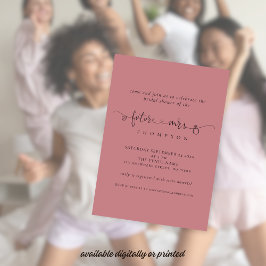 Convite Futuro Sra. Chá de panela Dusty Rosa rosa