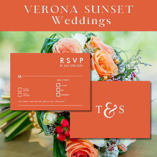 Convite Gabinete de Casamento RSVP Verona Sunset Orange